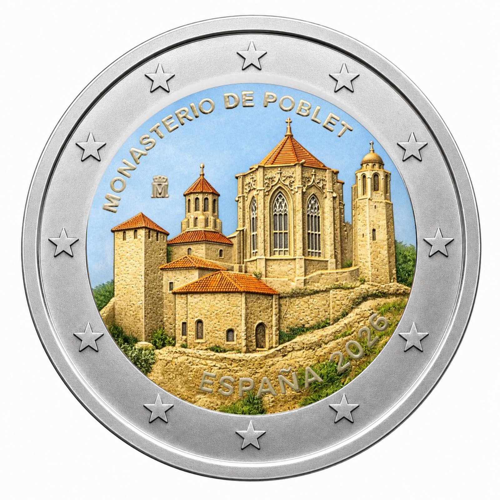 2 Euro Monastery of Poblet (Coloured)
